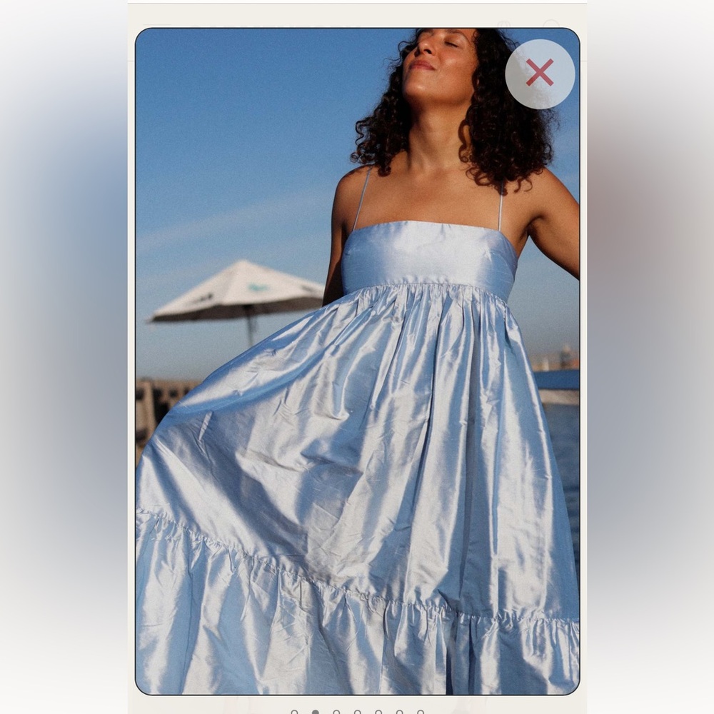NWT Baaby Bug Silk Ruffle Dress in Sky Size AU 10